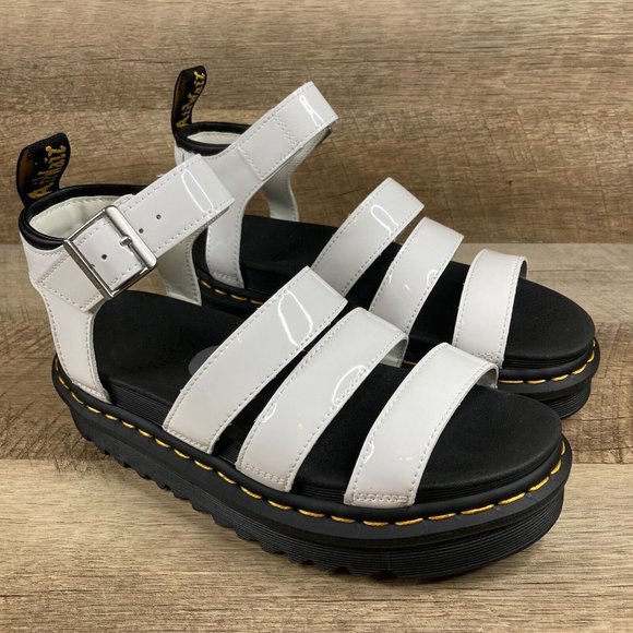 Dr. Martens Shoes - Dr Marten Doc AirWair Blaire Sandals White Strap Women’s Sz 7